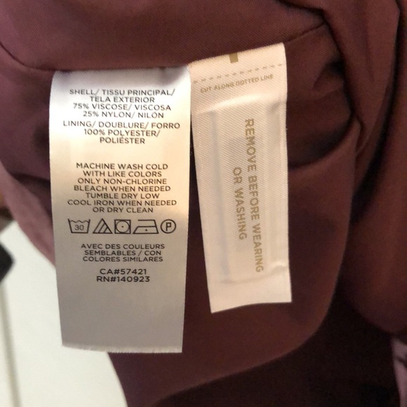 NWT LOFT burgundy/wine velvet jacket. XL. Ribbon drawstring at waist. - Picture 8 of 9